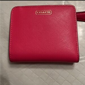 Coach Fuchsia Snap Wallet with Gold Accent